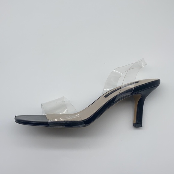 French Connection - Clear Straps Black Heels Size 6 - Picture 12 of 14